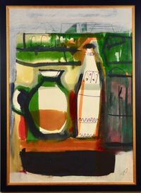 Stilleben Krug und Flasche - 1961 - 76 x 52 cm
